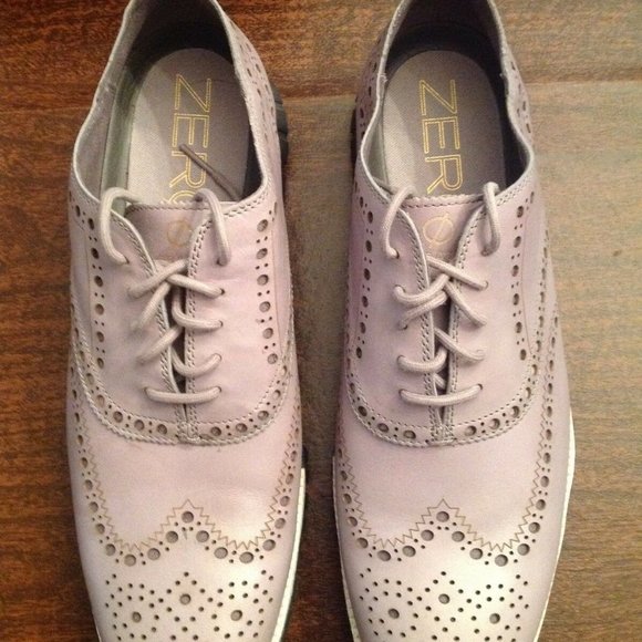 Cole Haan Men's ZeroGrand  Light Gray Leather Wingtip Oxford casual shoes11.5M - Picture 1 of 6